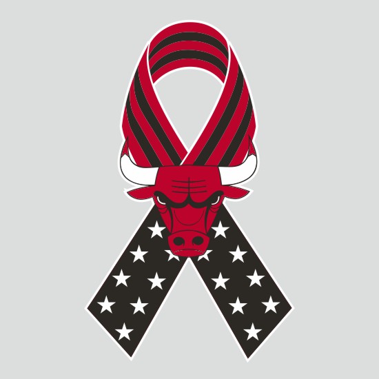 Chicago Bulls Ribbon American Flag logo iron on paper